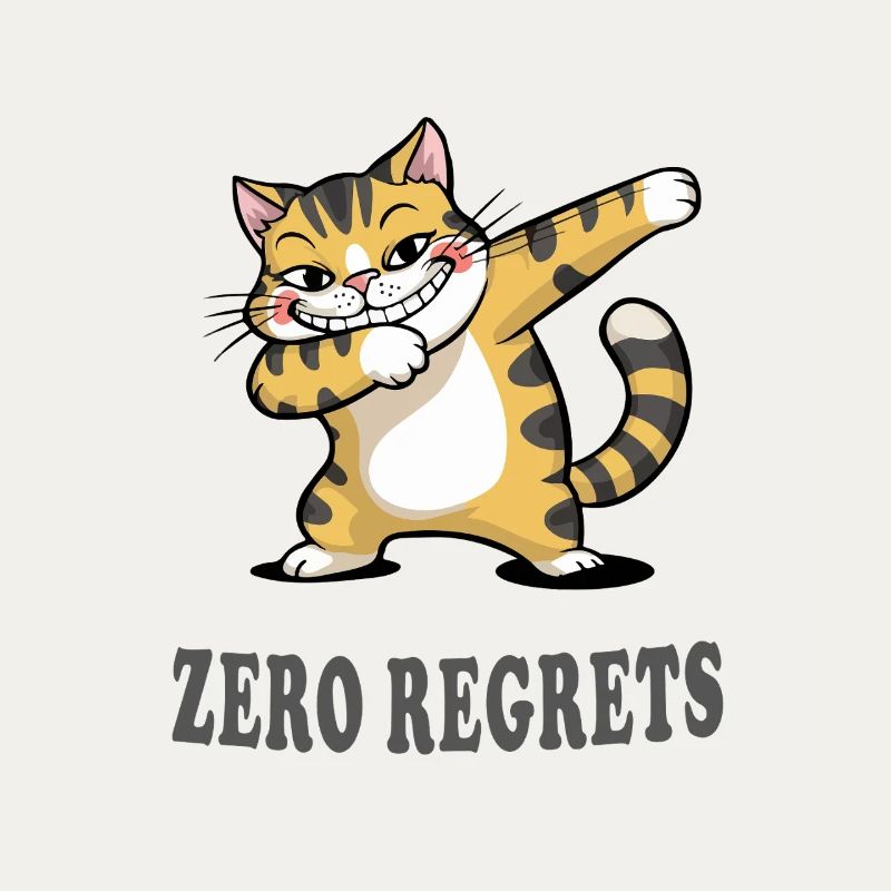 Zero Regrets Funny Cat Sarcasm Design