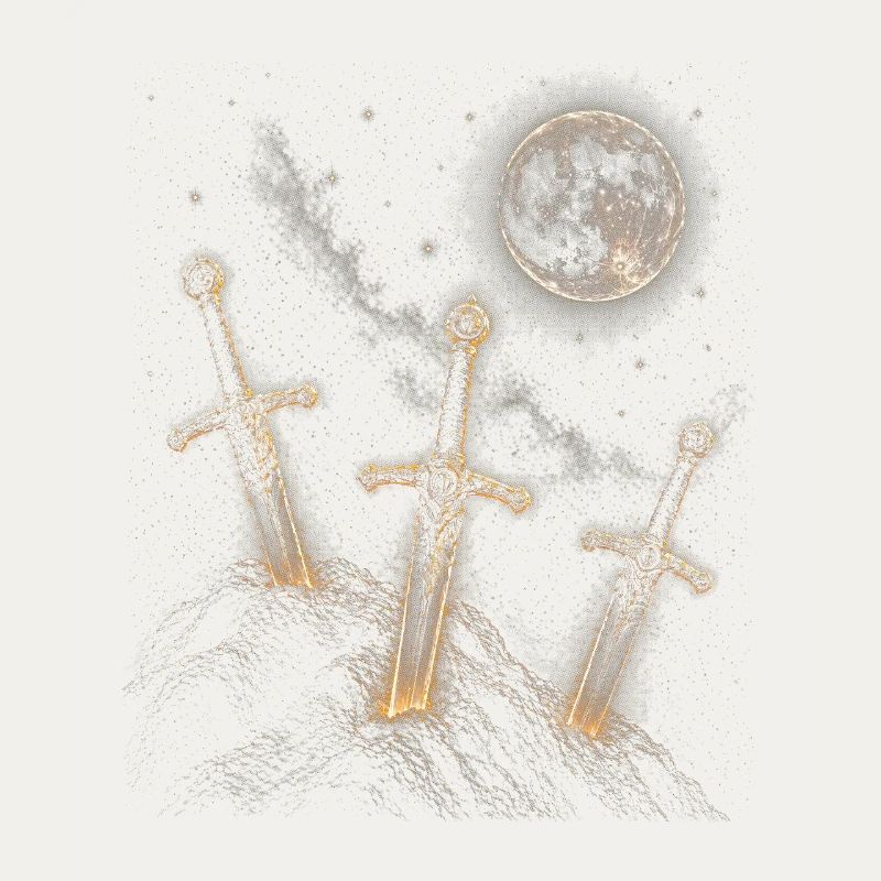 Trois épées au clair de lune
