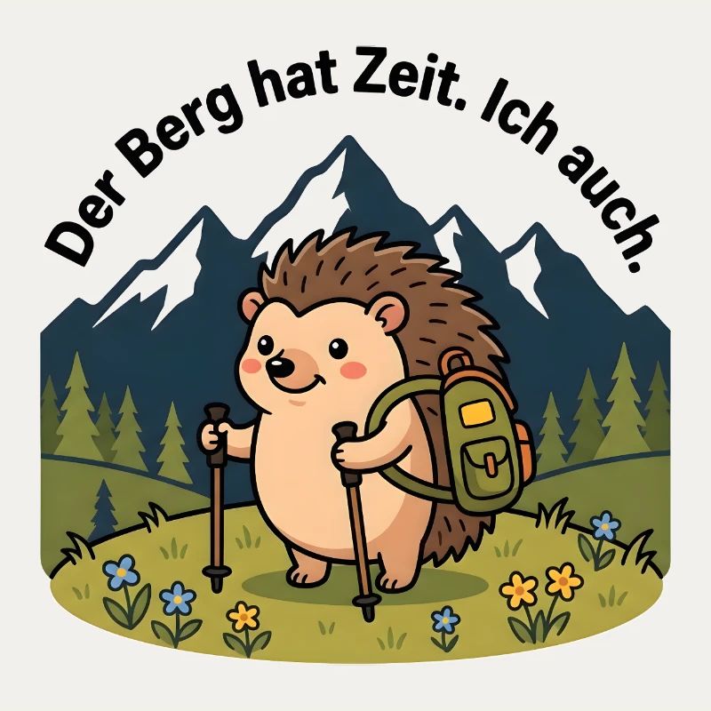 Der Berg hat Zeit. Ich auch. – Igel Wandershirt