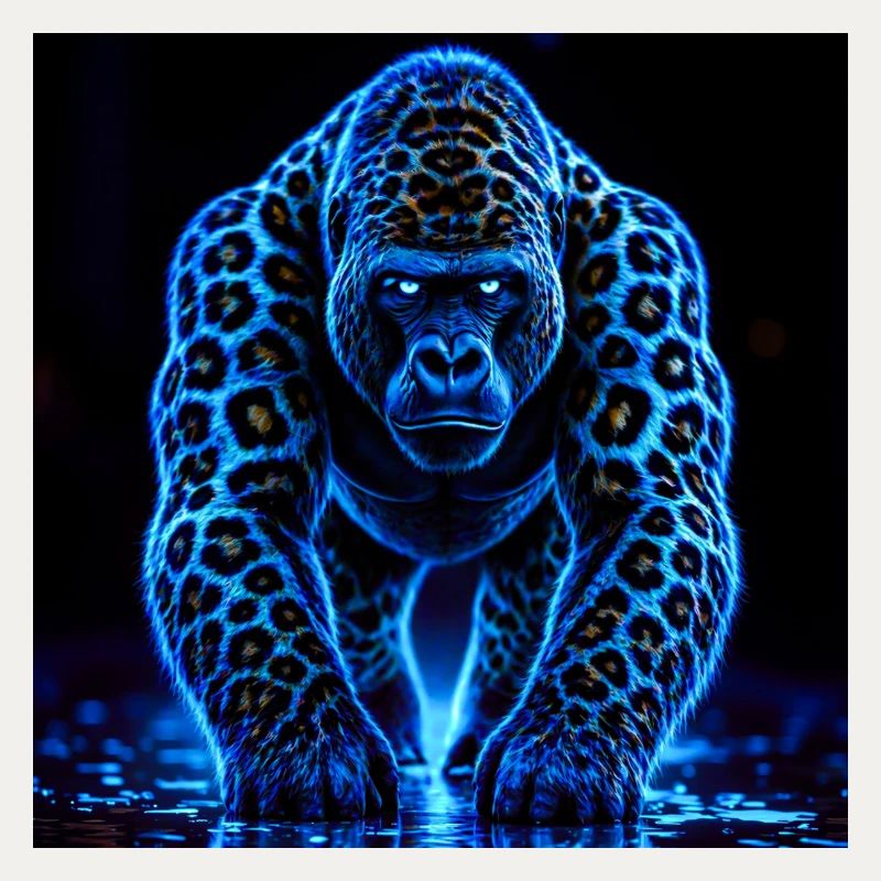 Neon Emperor Gorilla with Leopard Pattern