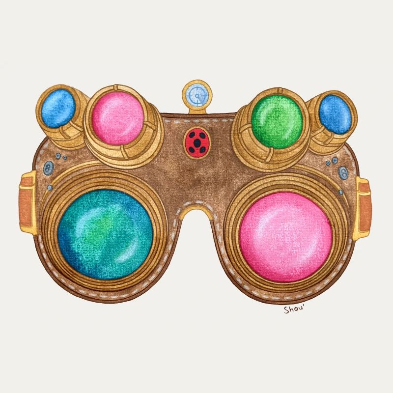 Regenbogen-Steampunk-Brille