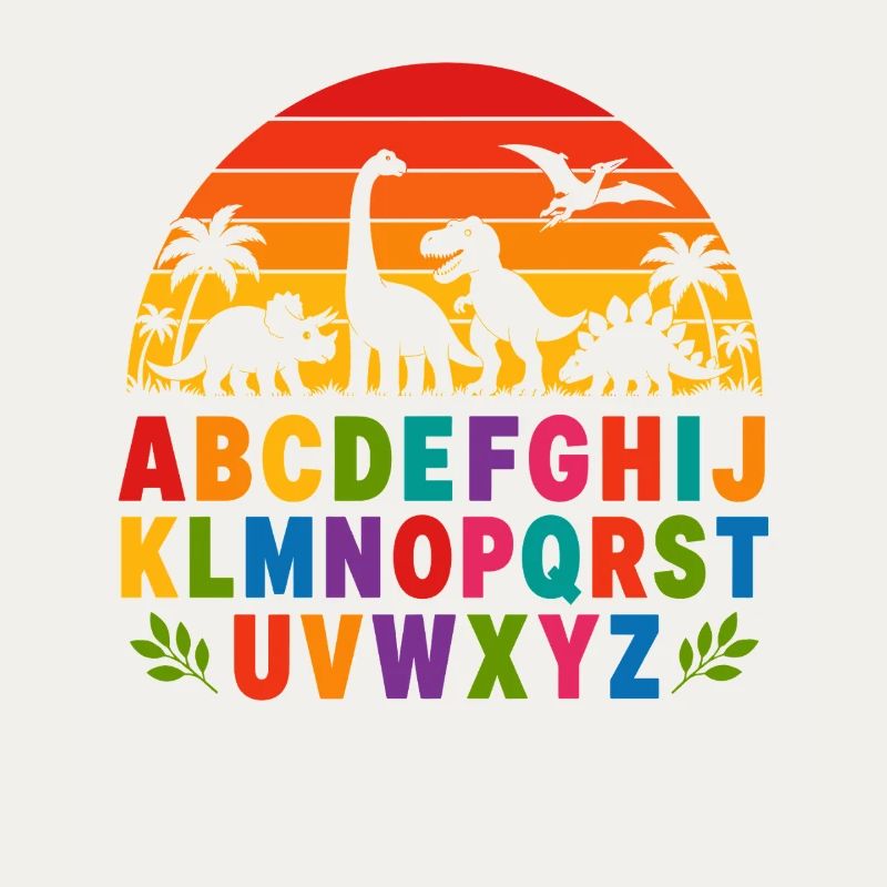 Regenbogen-Dino-Alphabet