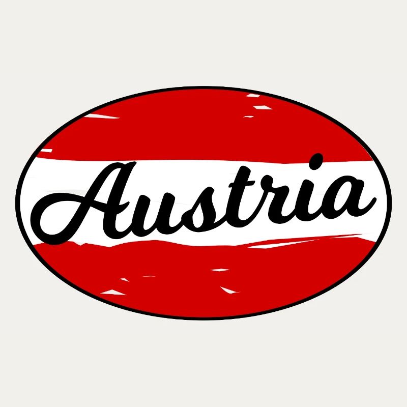 Austria Script Logo on Red