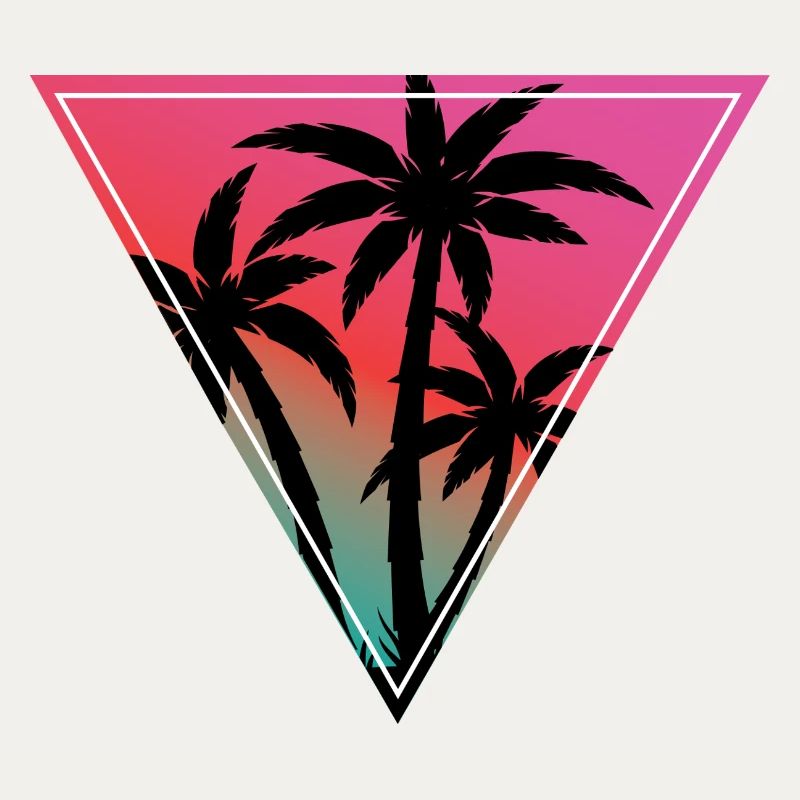 Sunset Palm Triangle Print