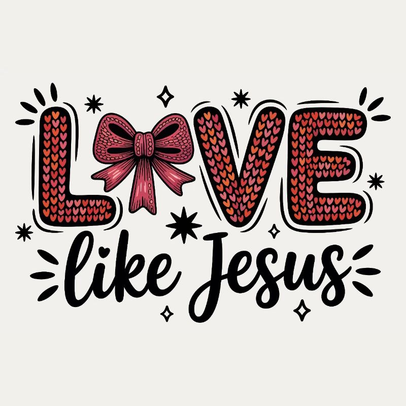 Love Like Jesus Heart Scripture Bow