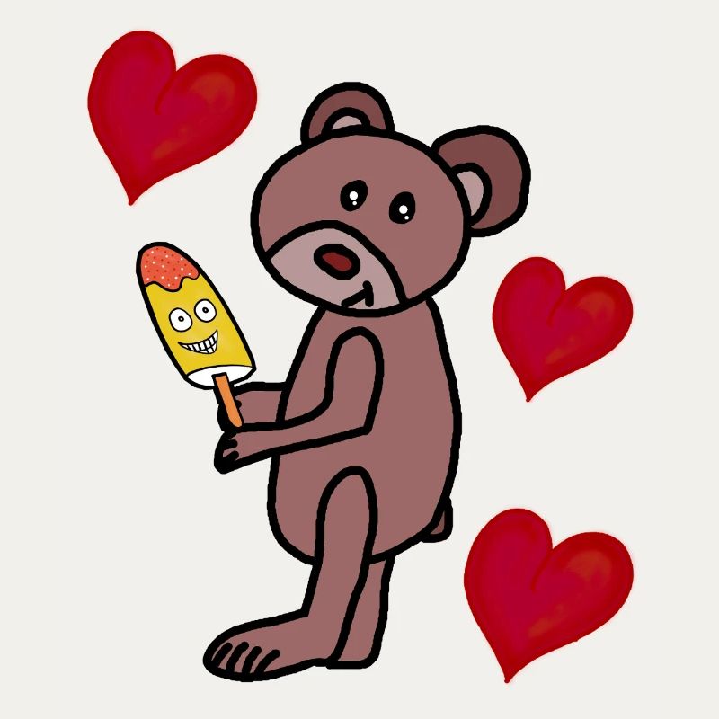 Teddy Eis Eiskrem Kinder Kind  Bär Herzen