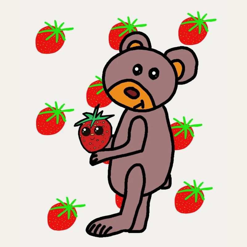 Teddy Teddybär Erdbeere Erdbeeren Kind