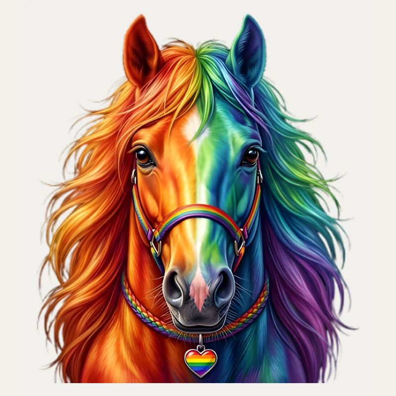 Regenbogenpferd / Pferd in Regenbogenfarben