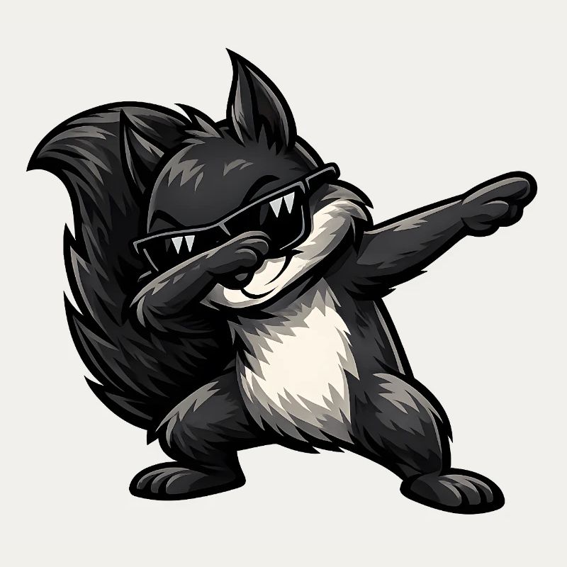 Dabbing Schwarzes Eichhörnchen