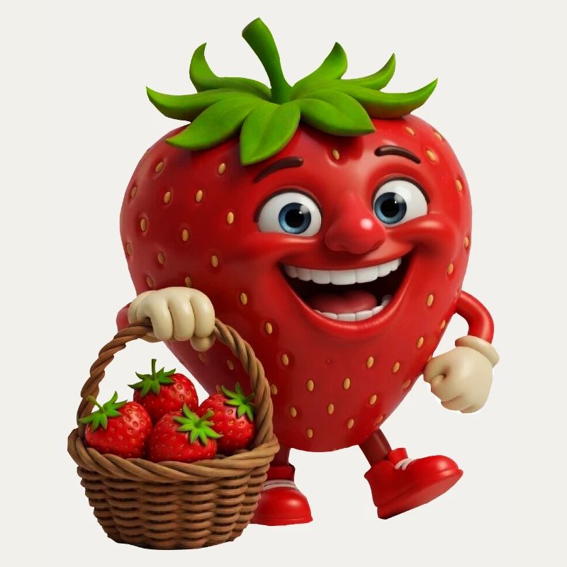 Strawberry with face