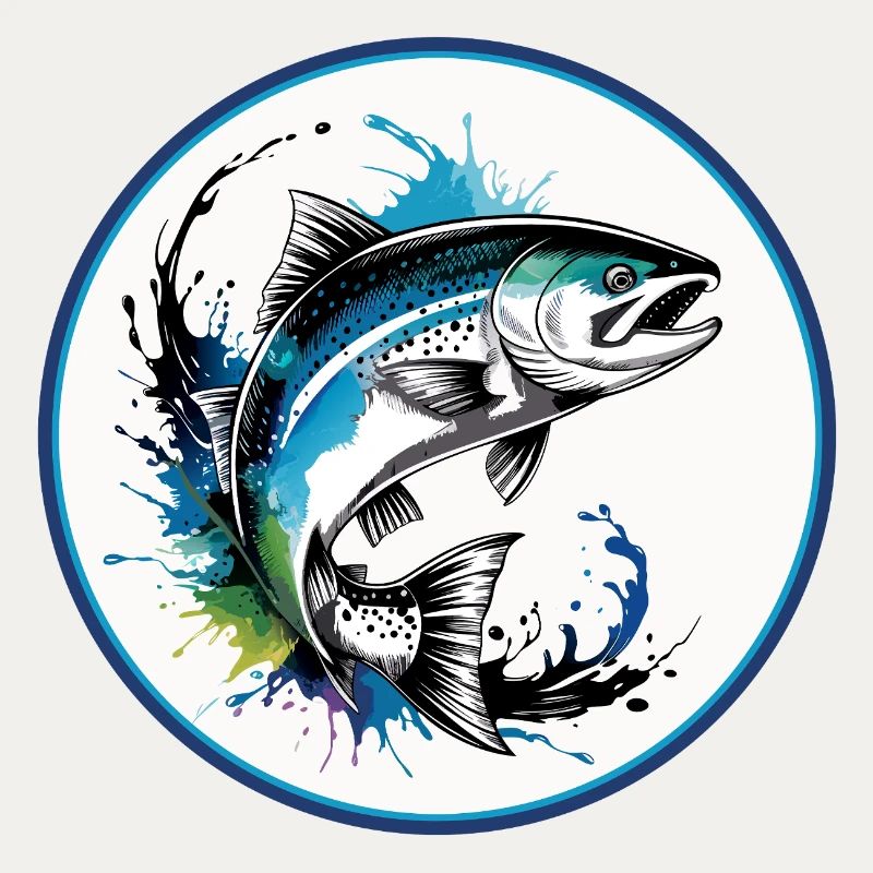 Springender Lachs
