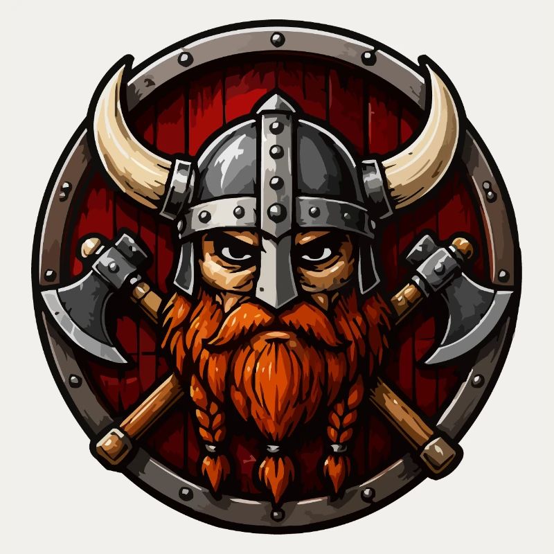 Viking Warrior with Axe Shield
