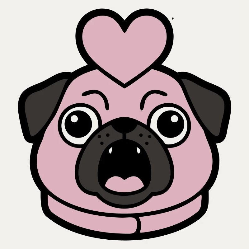 Mops Hund Herz Liebe Bellen