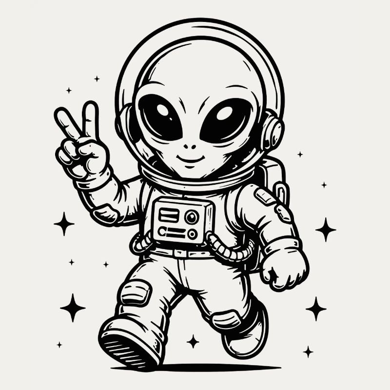 Astronaute Paix extraterrestre dans l’espace