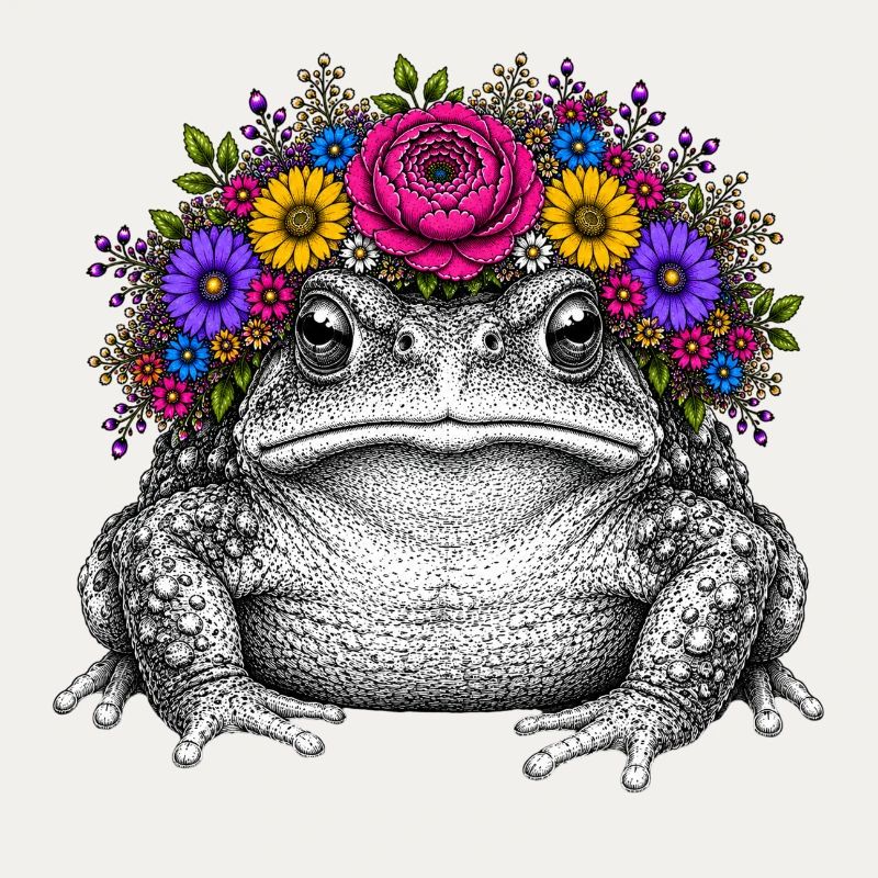 Toad with flower crown
