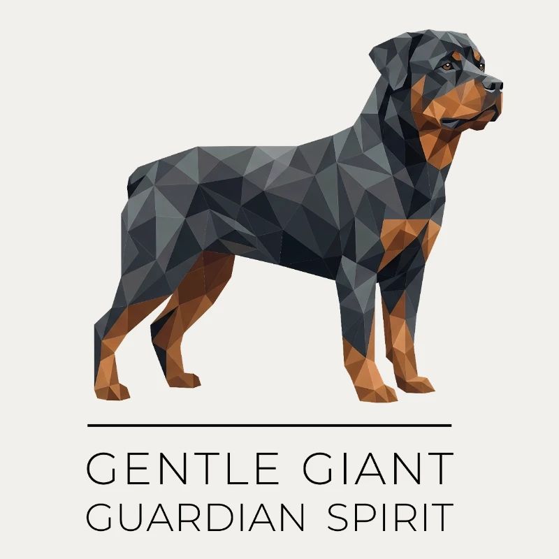Art Low-Poly Rottweiler - Géant doux