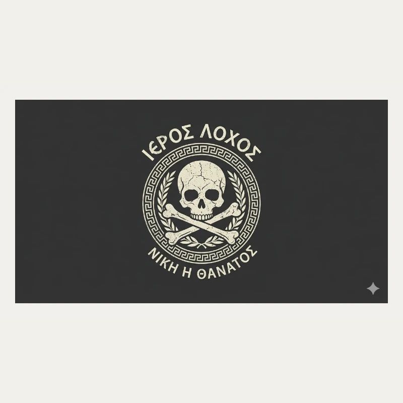 Skull in Laurel Circle Pattern
