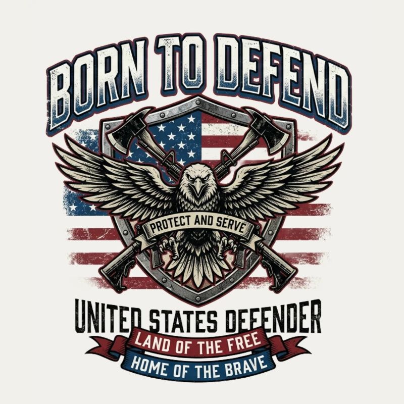 Born to Defend USA Eagle Emblem