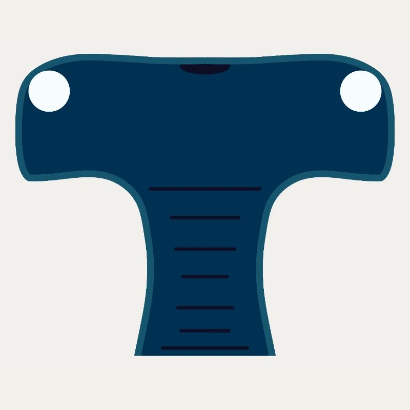 Mitternachtsblauer stilisierter Hammerhai-Kopf