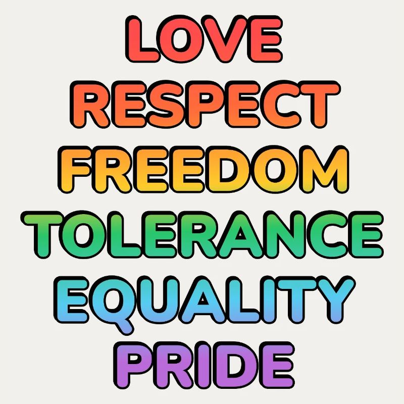 Pride Values Rainbow Text