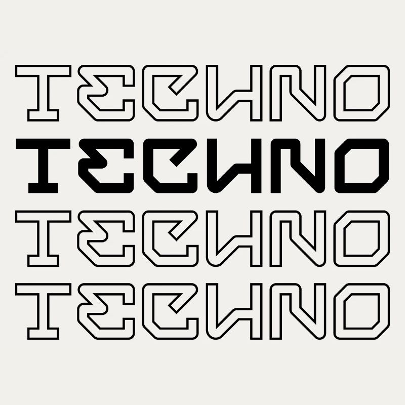 Conception de logo en typographie techno-moderne