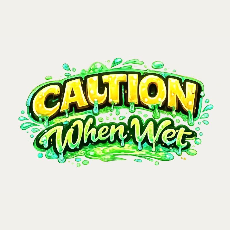 Caution When Wet Funny Flirty Statement Tee pun sp