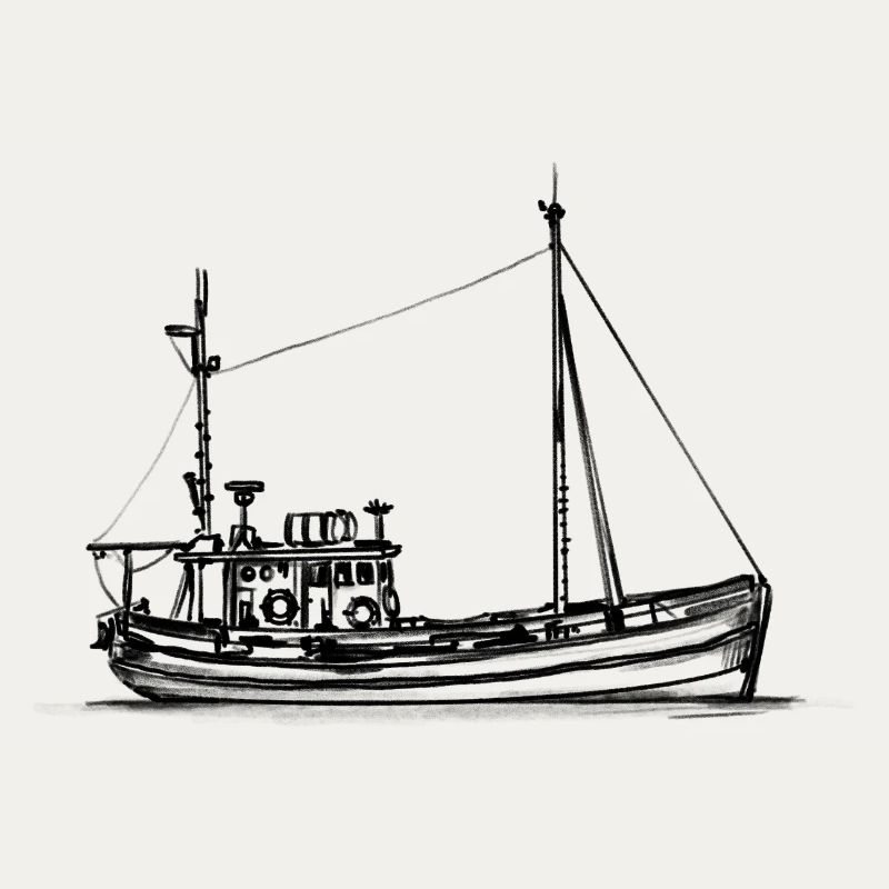 Fischkutter & Krabbenkutter - Illustration