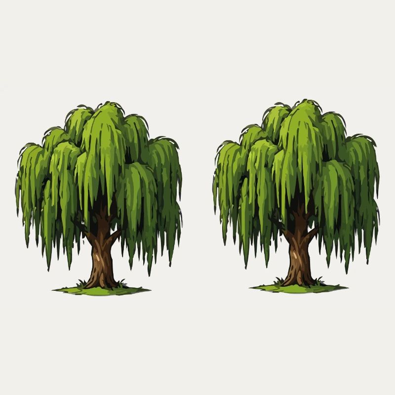 Double Willow Tree Scene