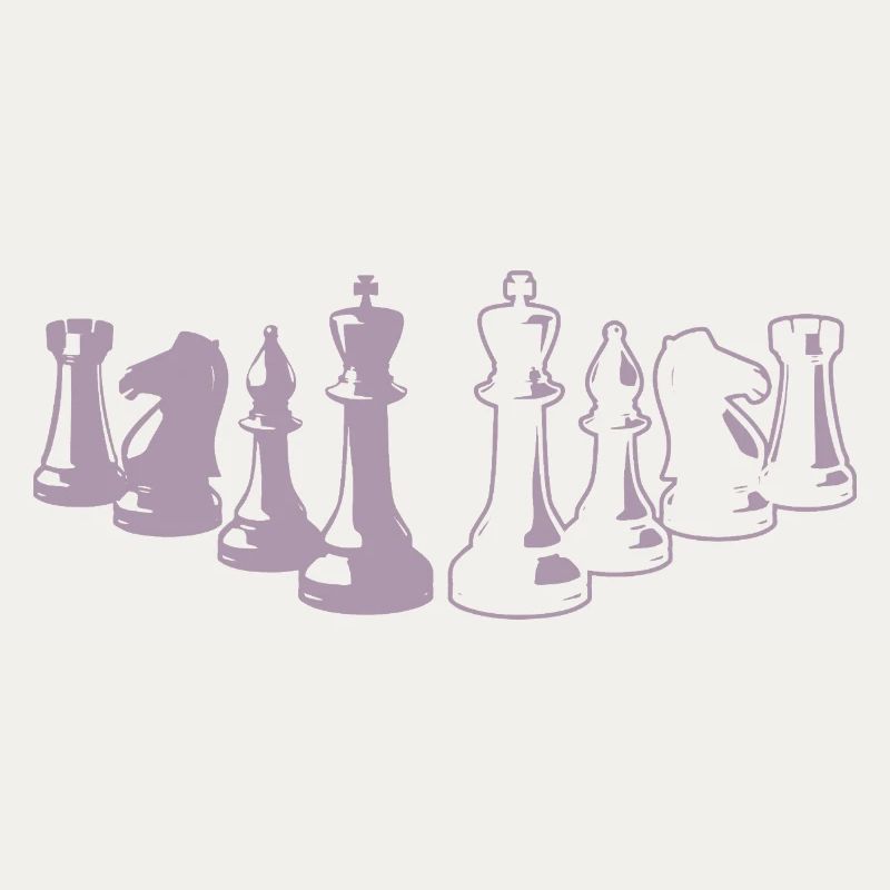 Minimalist Chess Silhouette Chessboard