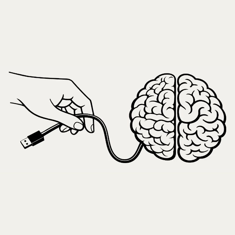 Brain Head Cable Connector Artificial Intelligence