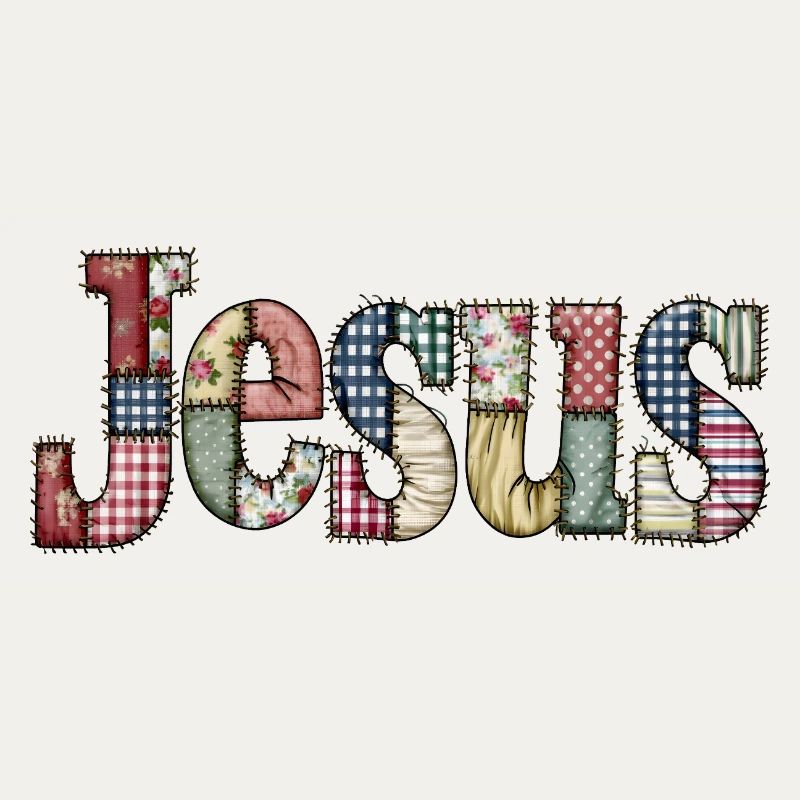 Lettrage Jésus en patchwork