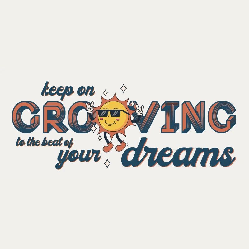 Keep On Grooving 70th Retro Music Saying