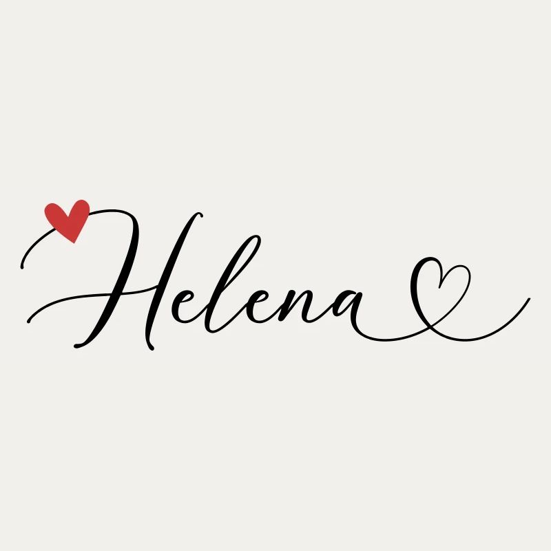 Helena Last name First name Calligraphy heart
