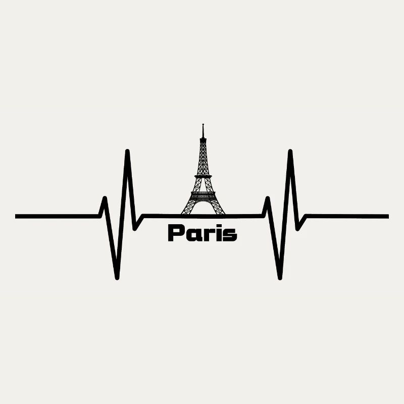 Heartbeat with Eiffel Tower Paris
