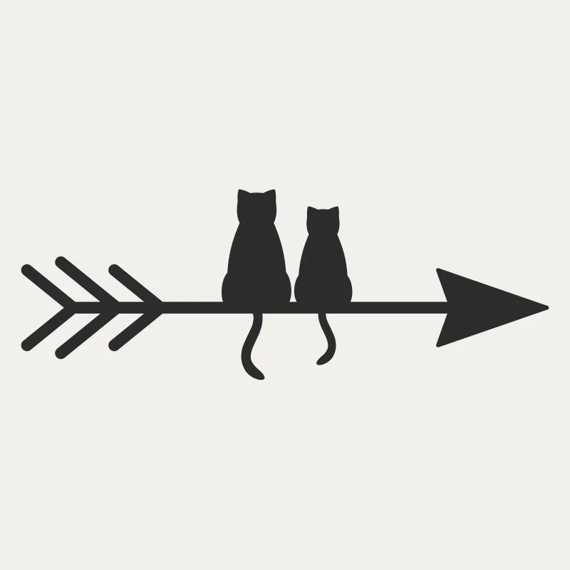 Silhouette de chats sur flèche