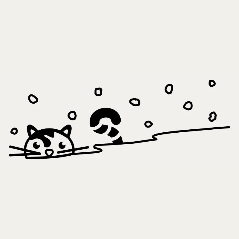 Chat mignon dans la neige