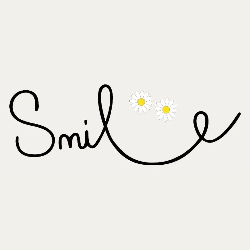 Sourire fleuri en écriture cursive