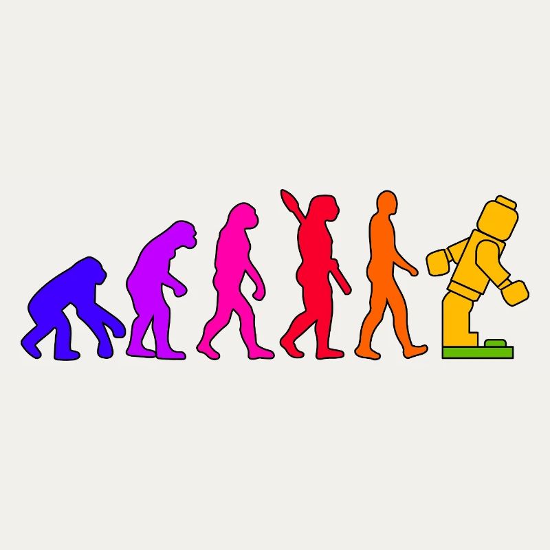 Klemmbaustein Evolution Menschheit Noppenbaustein