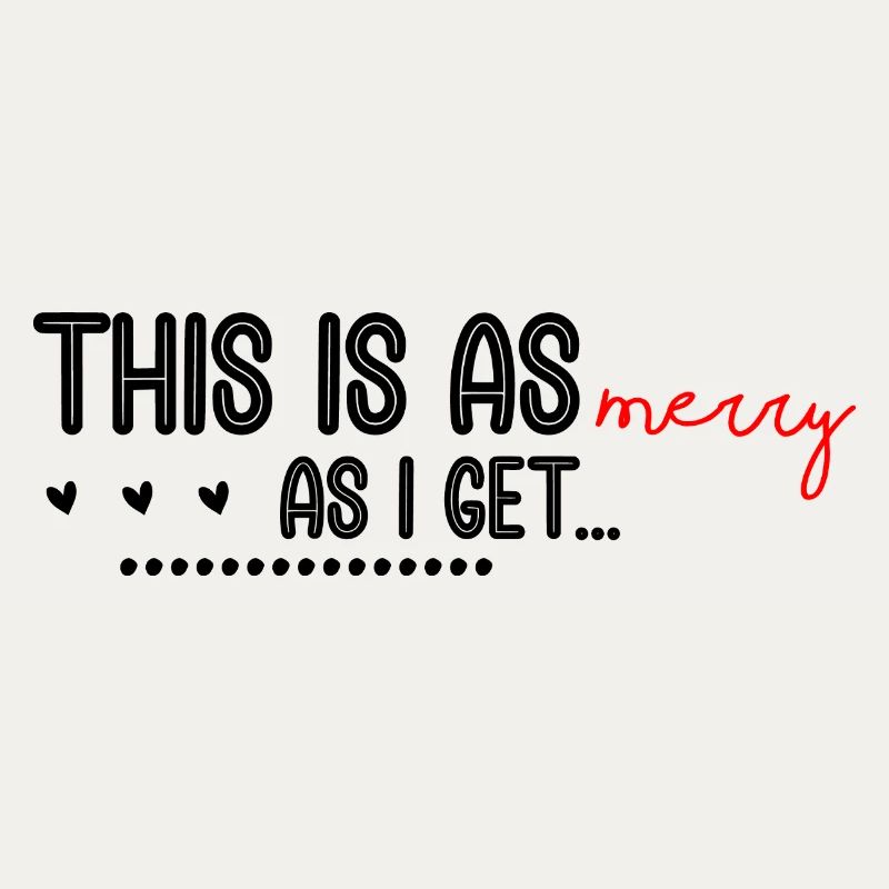 Merry Red Script Logo auf Schwarz