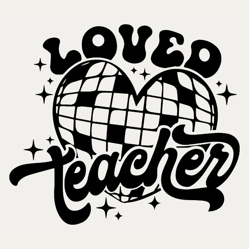 Loved Teacher Heart Disco Art
