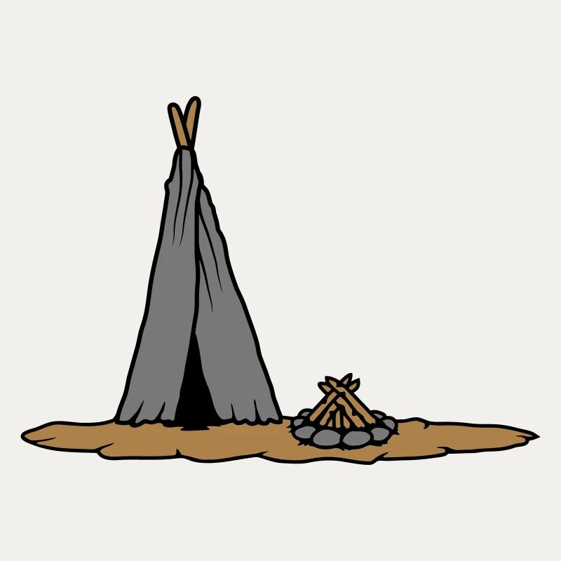 Conception de tente primitive de feu de camp