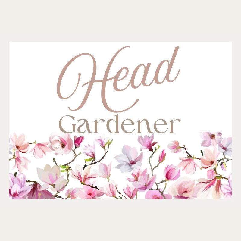 Head Gardener Elegant Script with Floral Border