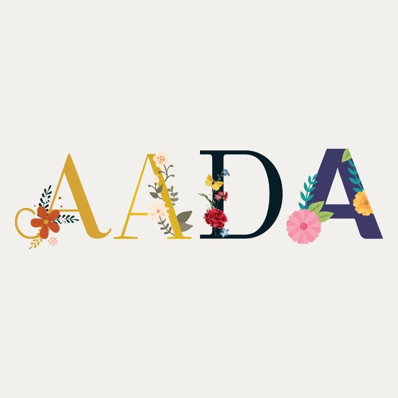Nom AADA décoré de fleurs