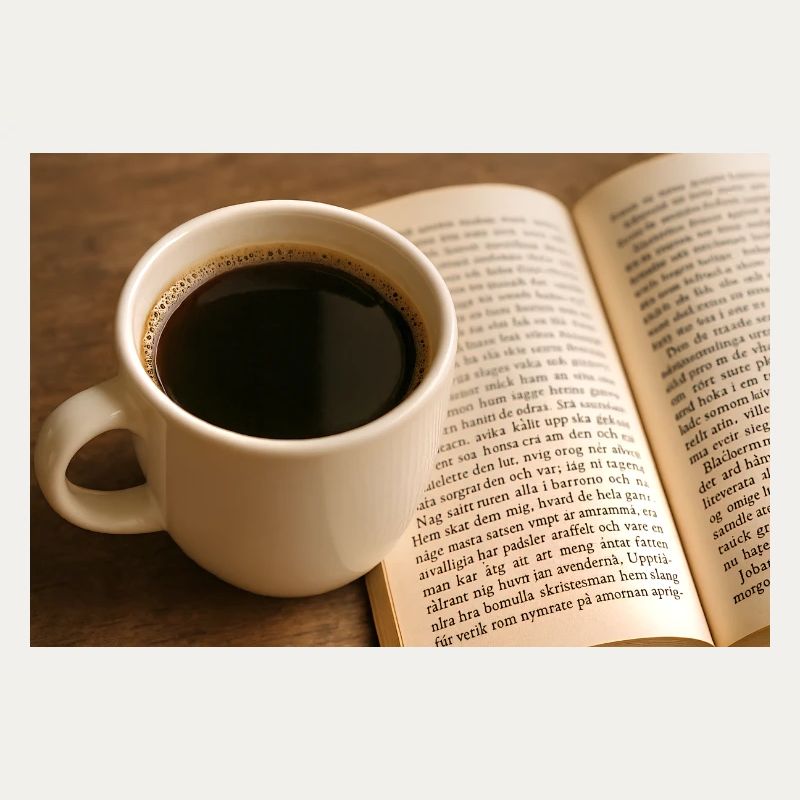 Book and coffee