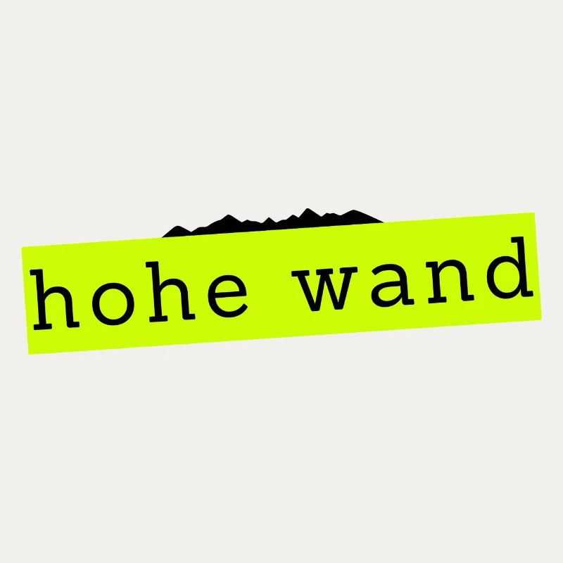High wall design with mountain and text