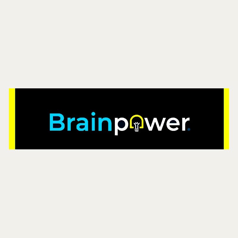 Brainpower Light Bulb Typography