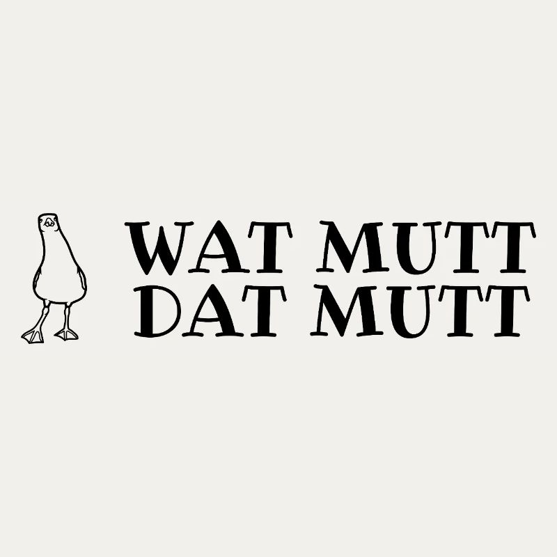 Plattdeutscher Spruch mit Möwe Wat mutt, dat mutt