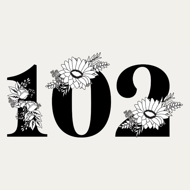 Nummer 102 Schwarze Blumen - 102. Blumengeburtstag