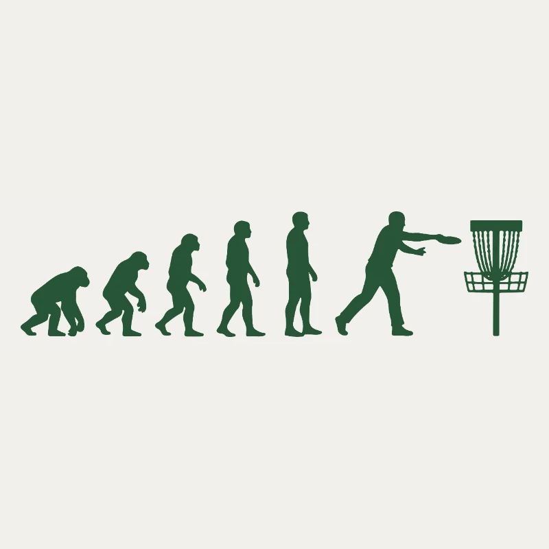 Disc Golf Evolution Funny Disc Golfer Flying Disc
