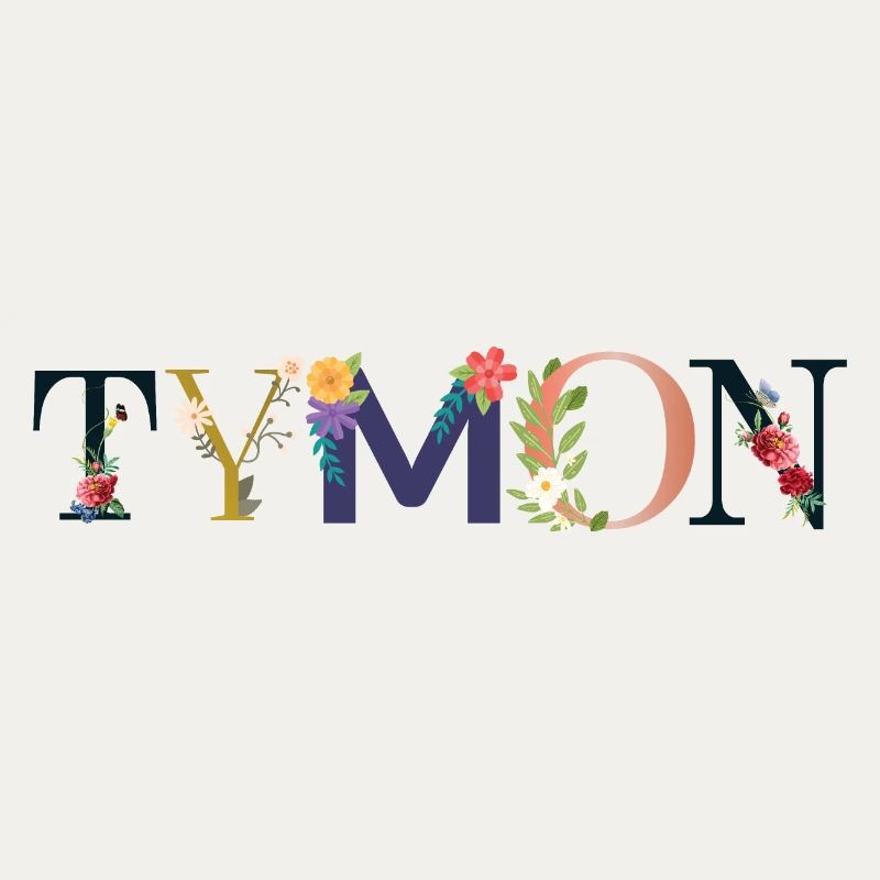 TYMON name adorned with flowers